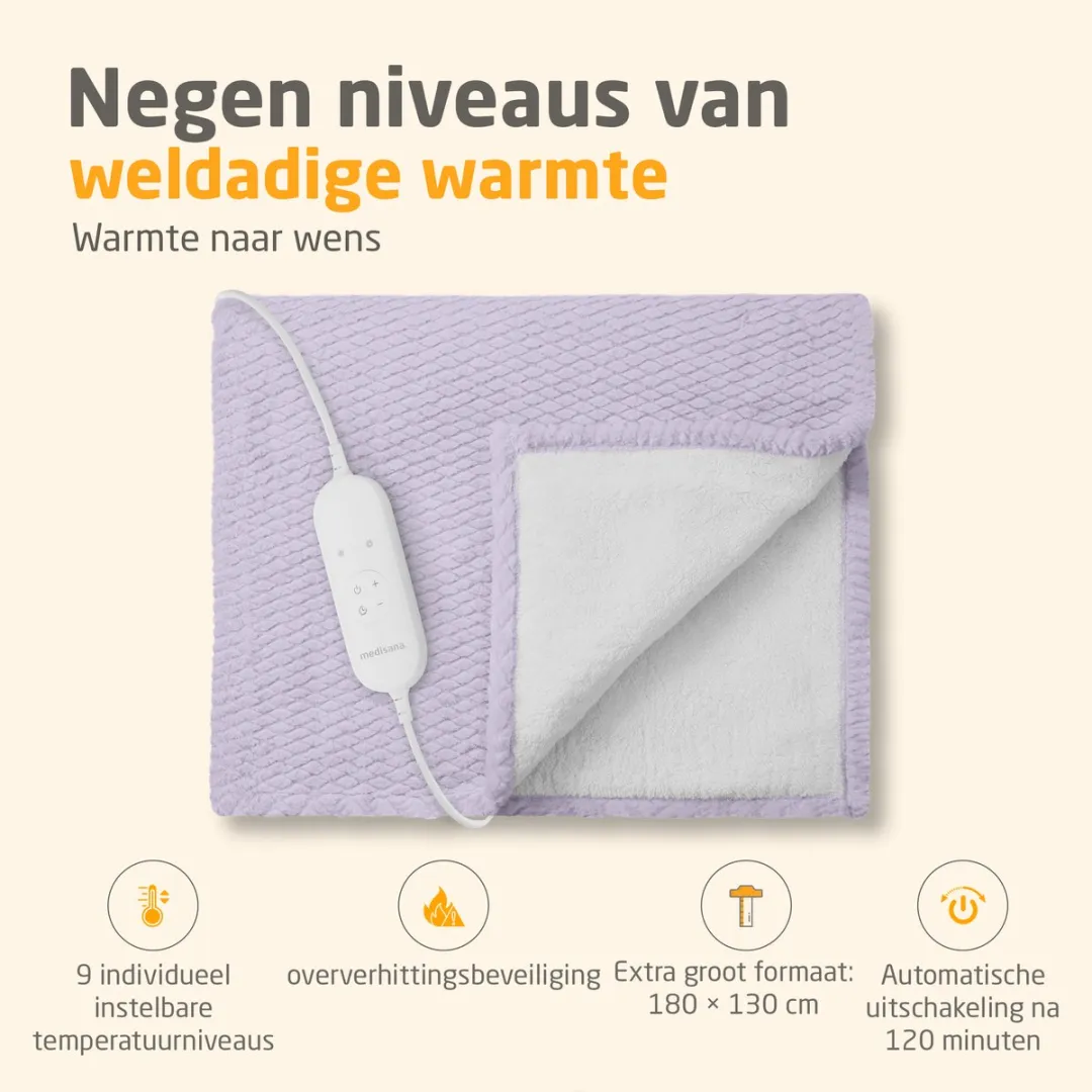Medisana HB 418 Warmtedeken - 9 standen - Paars