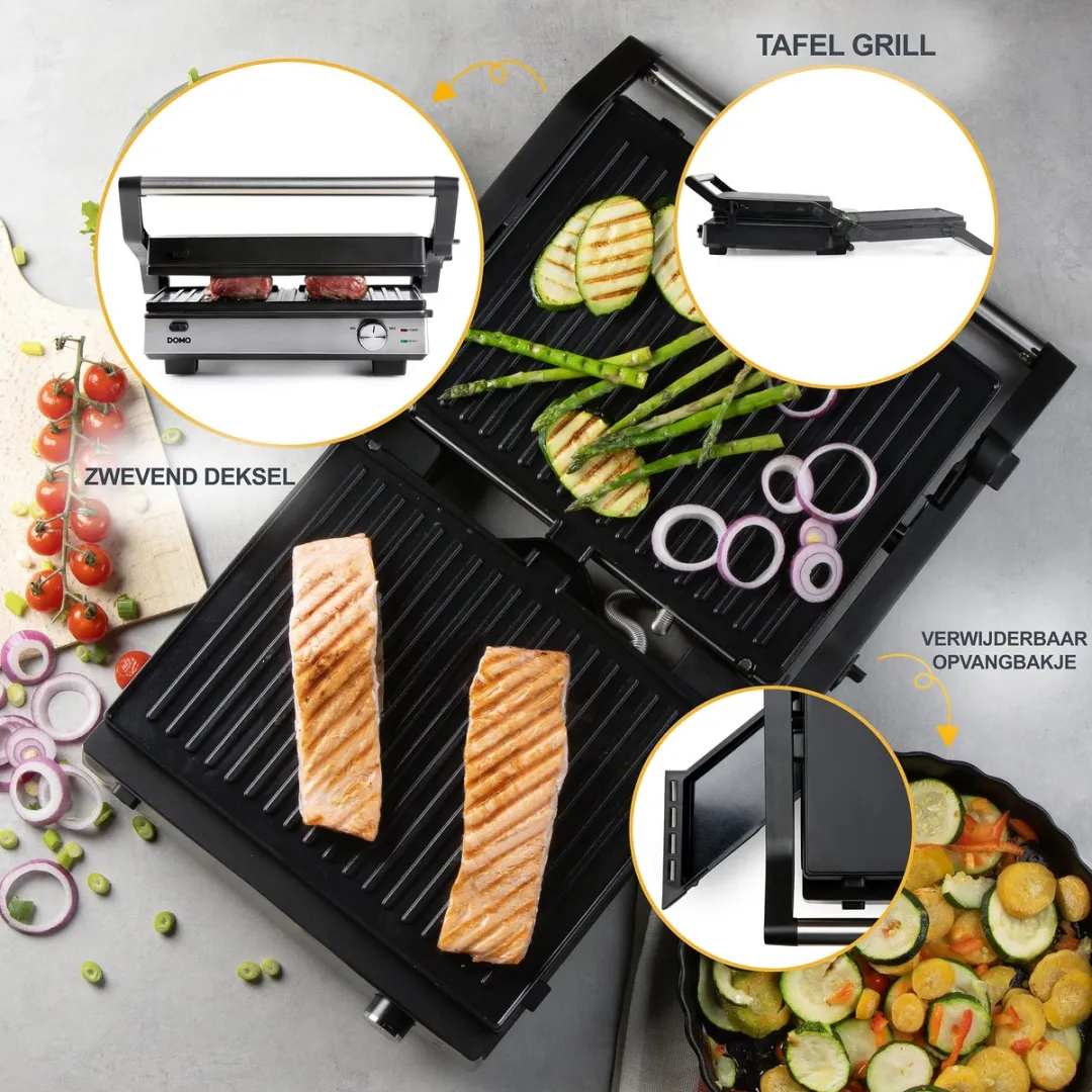 Domo DO9287G Multifunctionele Contactgrill 2-in-1 - 1800W
