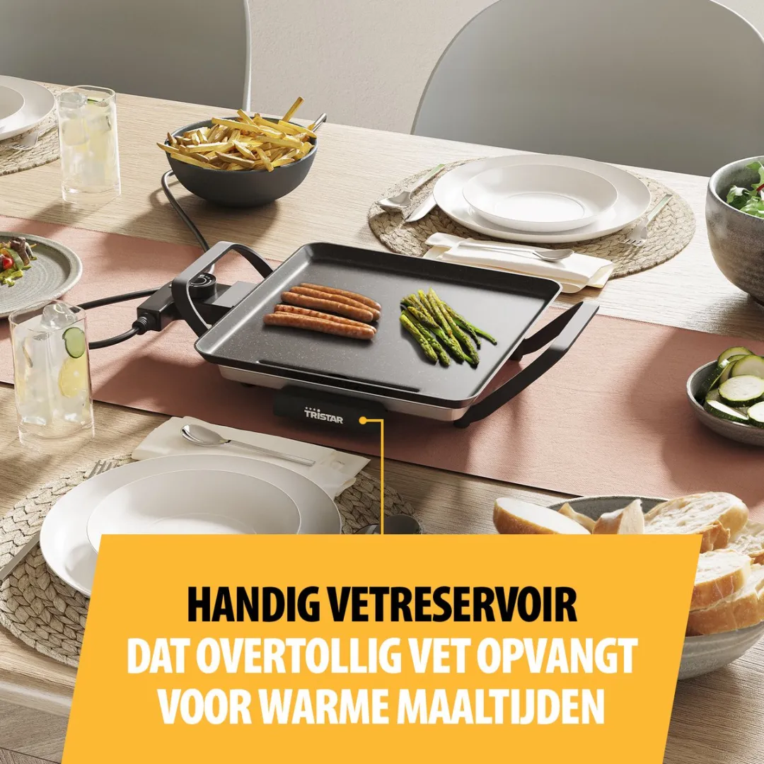 Tristar BP-2666 Tafelgrill Slim S 800W - 2 Personen - Zwart - afbeelding 6 van 6