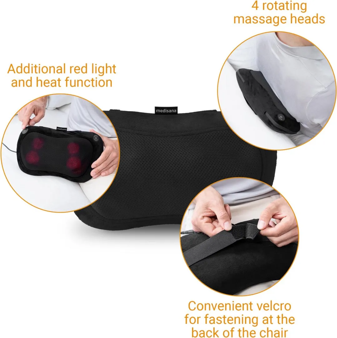 Medisana MC200 Shiatsu Massagekussen - 4 Koppen - Zwart