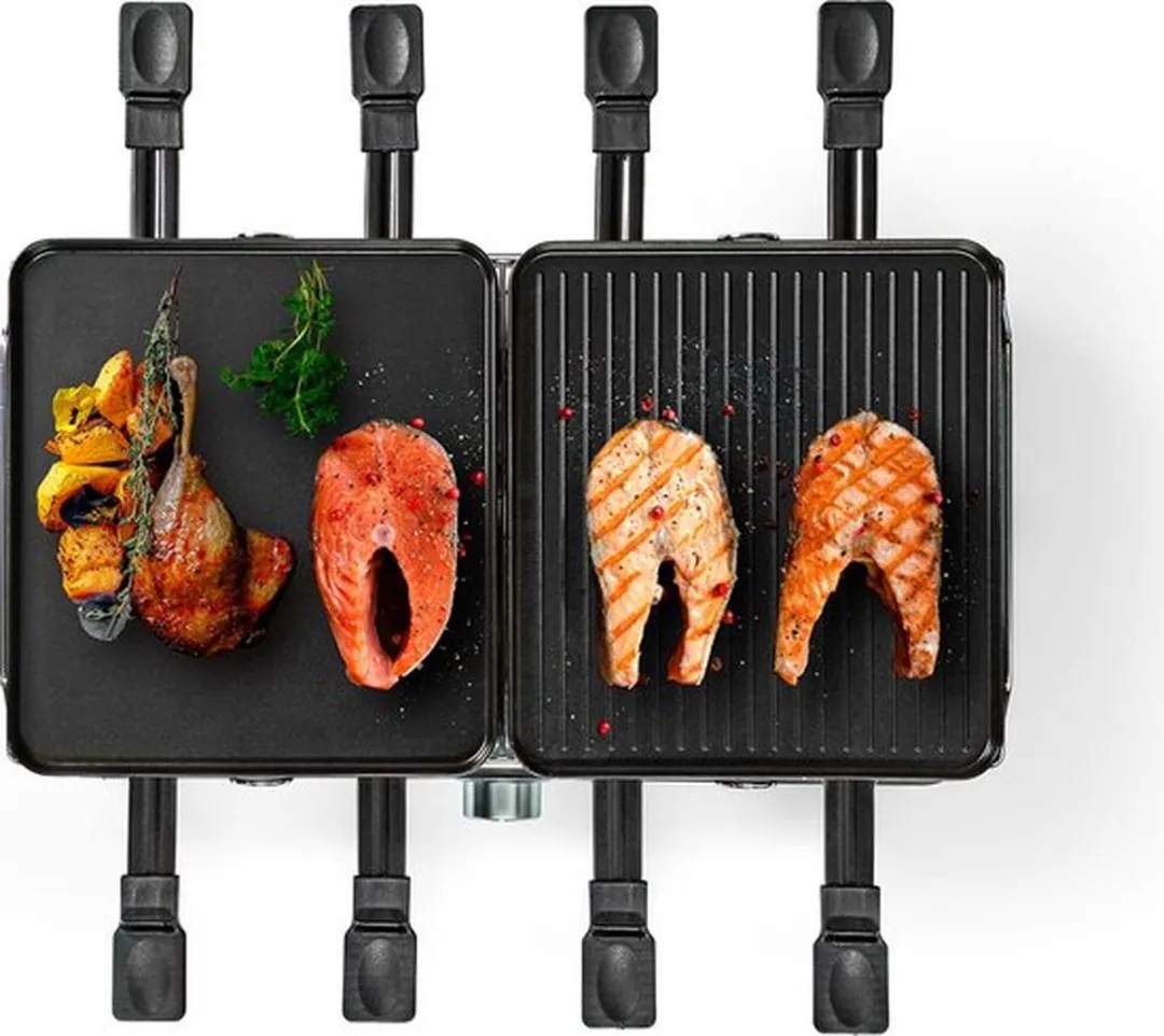 Nedis Gourmet/Raclette Steengrill FCRA300FBK8 - 1400W - 8 Personen - Zwart