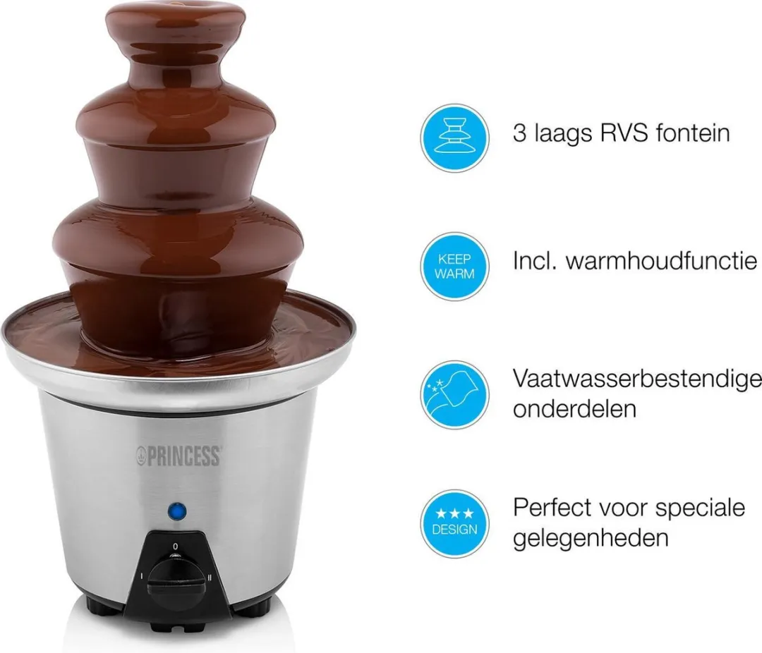 Princess 292998 Chocoladefontein XL - 90W - RVS