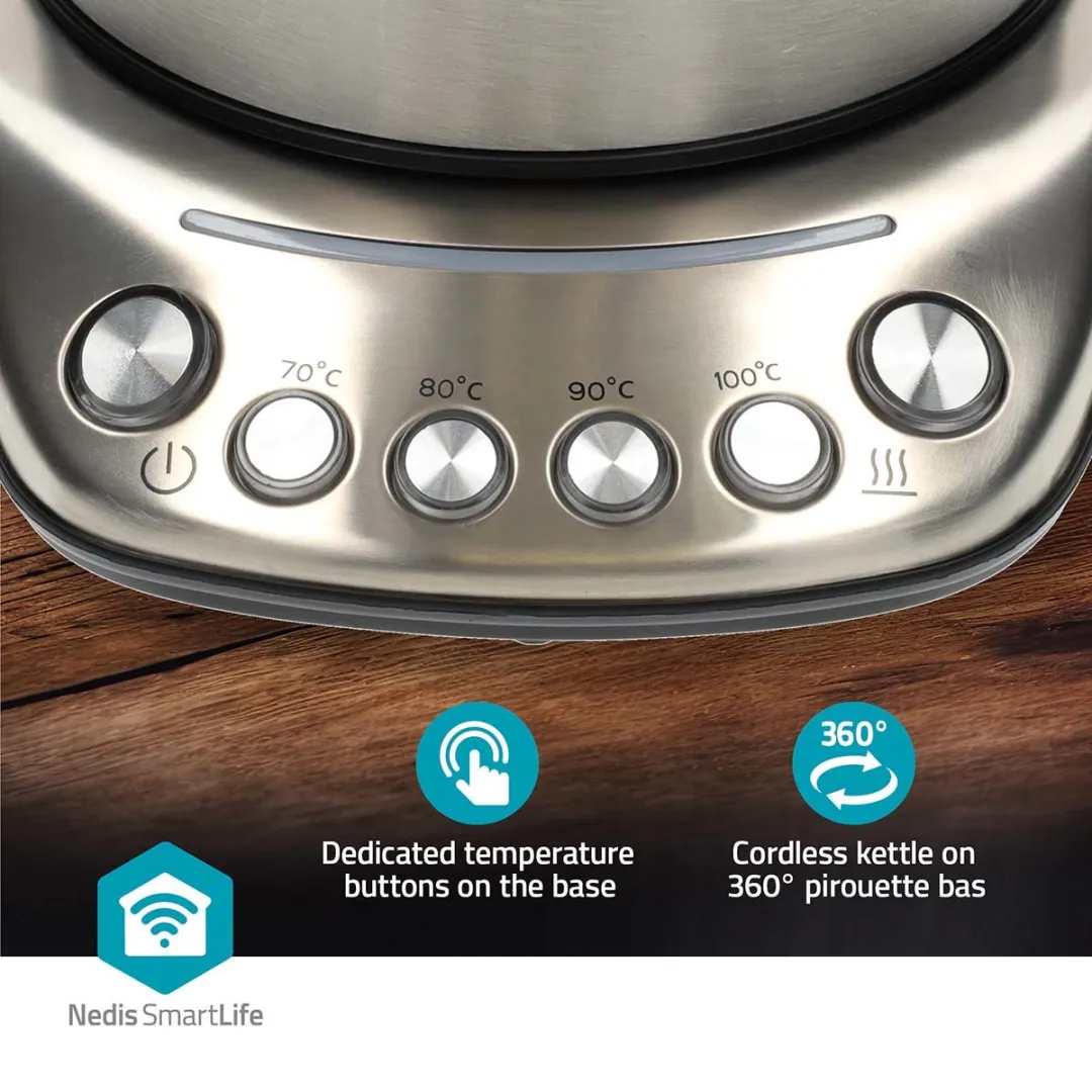Nedis SmartLife KAWK8000WIFI Waterkoker 1,7L - Zilver - afbeelding 6 van 6