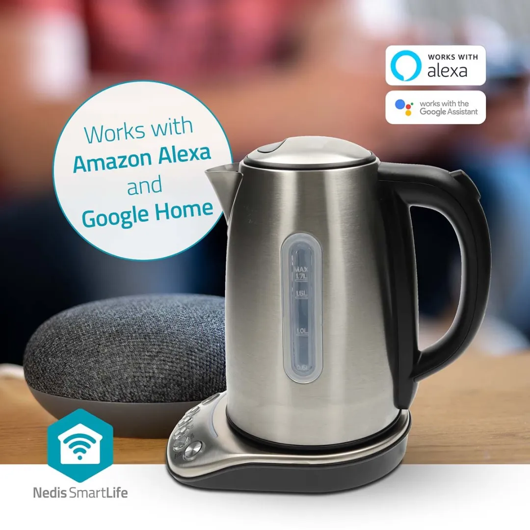 Nedis SmartLife KAWK8000WIFI Waterkoker 1,7L - Zilver