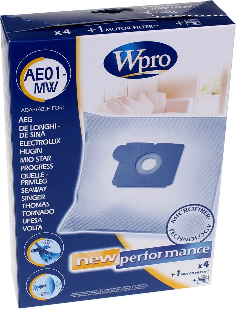 Whirlpool Microvezel Stofzuigzakken - 4 Stuks
