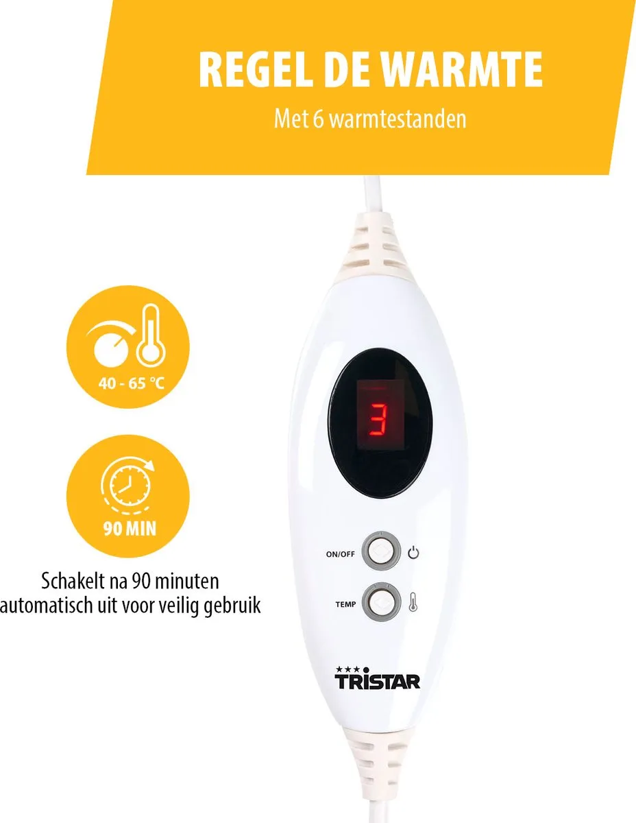 Tristar BW-4771 Elektrische Hand- en Voetwarmer 6 standen - Grijs