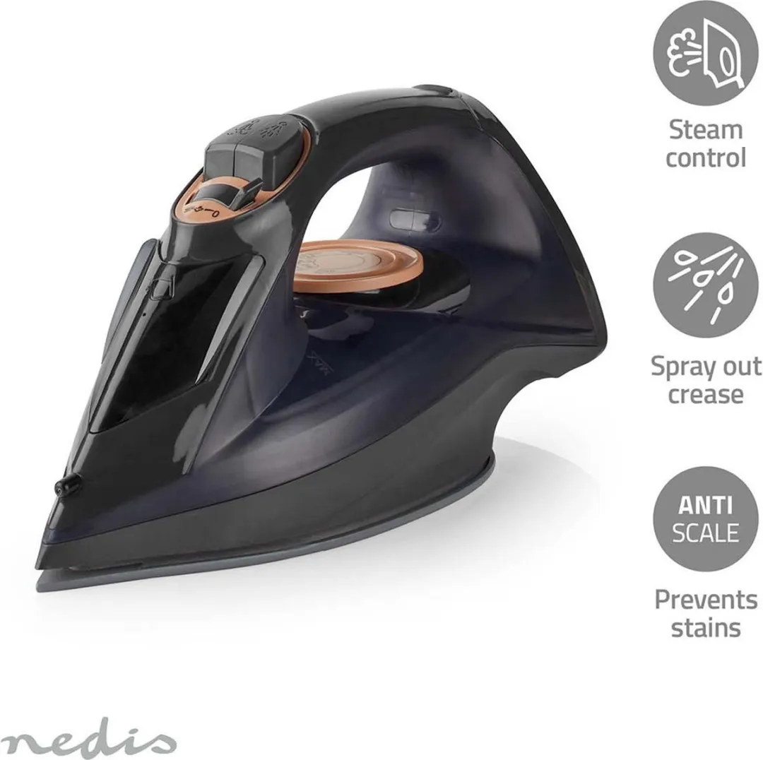 Nedis IRONSS1000 Stoomstrijkijzer - 2400W - 25g/m - Keramiek - Paars