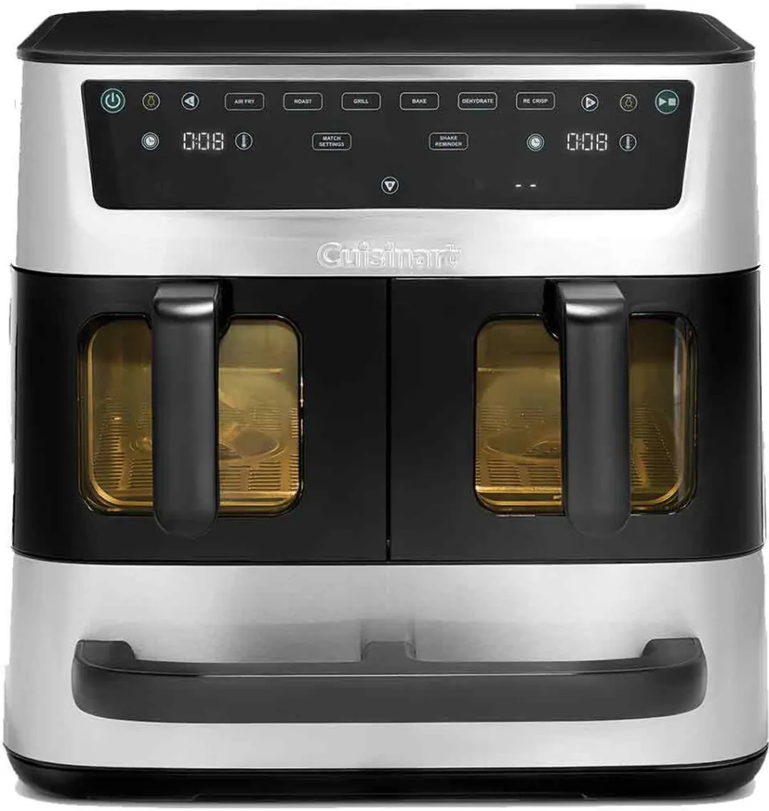 Cuisinart - Tri Zone 13,6 L Airfryer & Oven - 3 zones Heteluchtfriteuse (2x4,3 L + 5 L) - 9 functies - Sync Cooking - PFAS-vrije keramische coating - 2520 – 3000W - Grijs