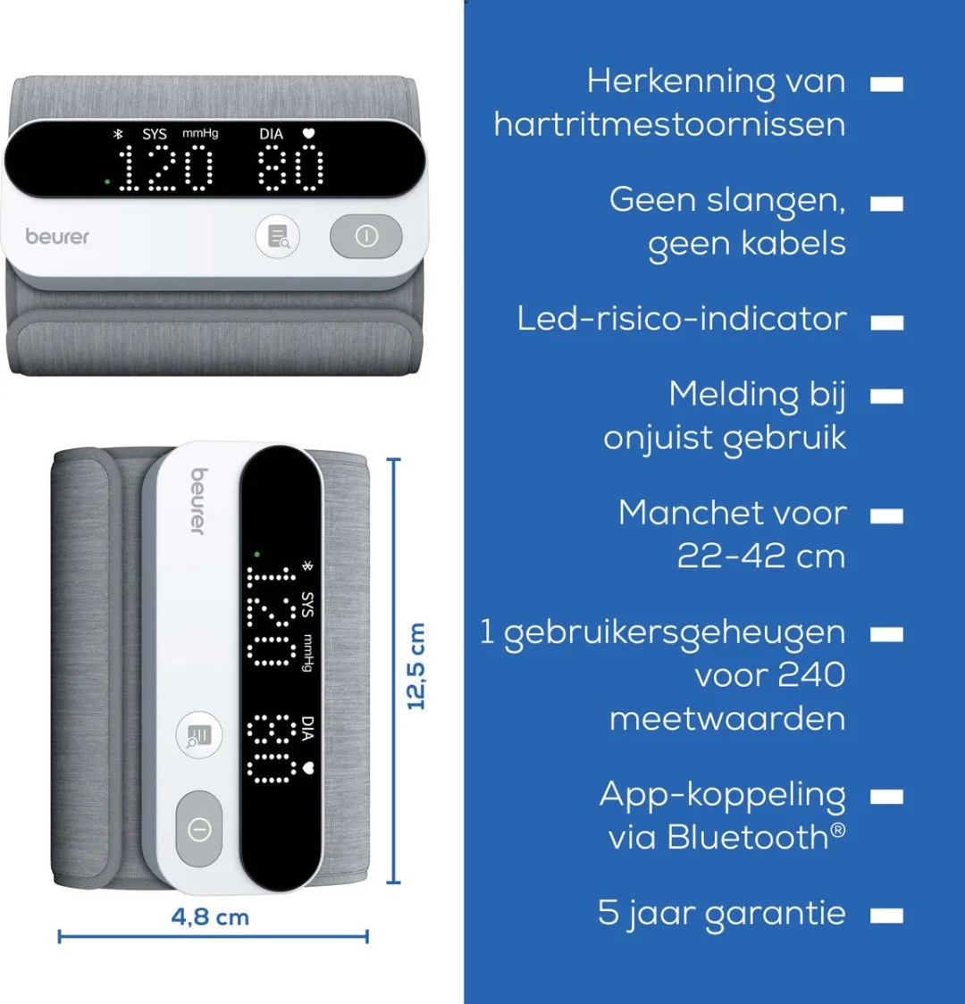 Beurer BM 59 Bloeddrukmeter - Oplaadbaar - 4 Profielen - 120 Metingen