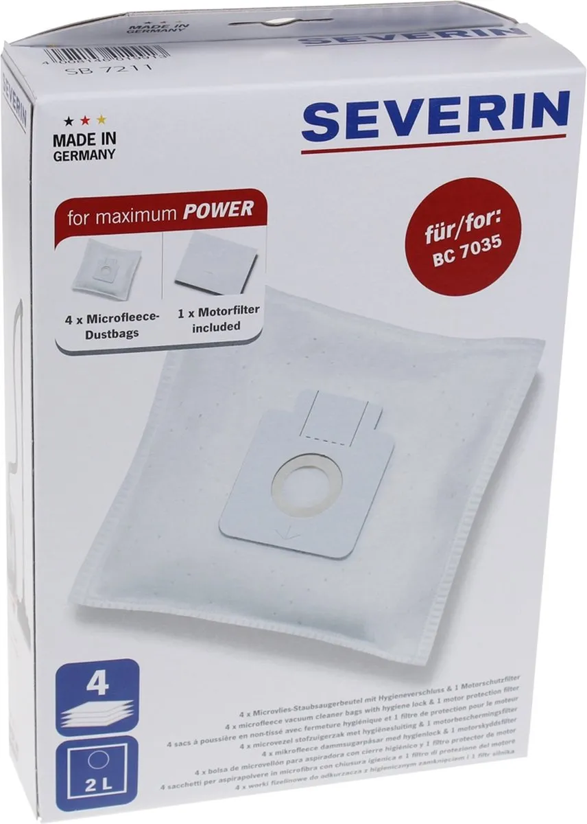 Severin SB 7211 Stofzakken - 20 Stuks (5x4) - voor BC 7035