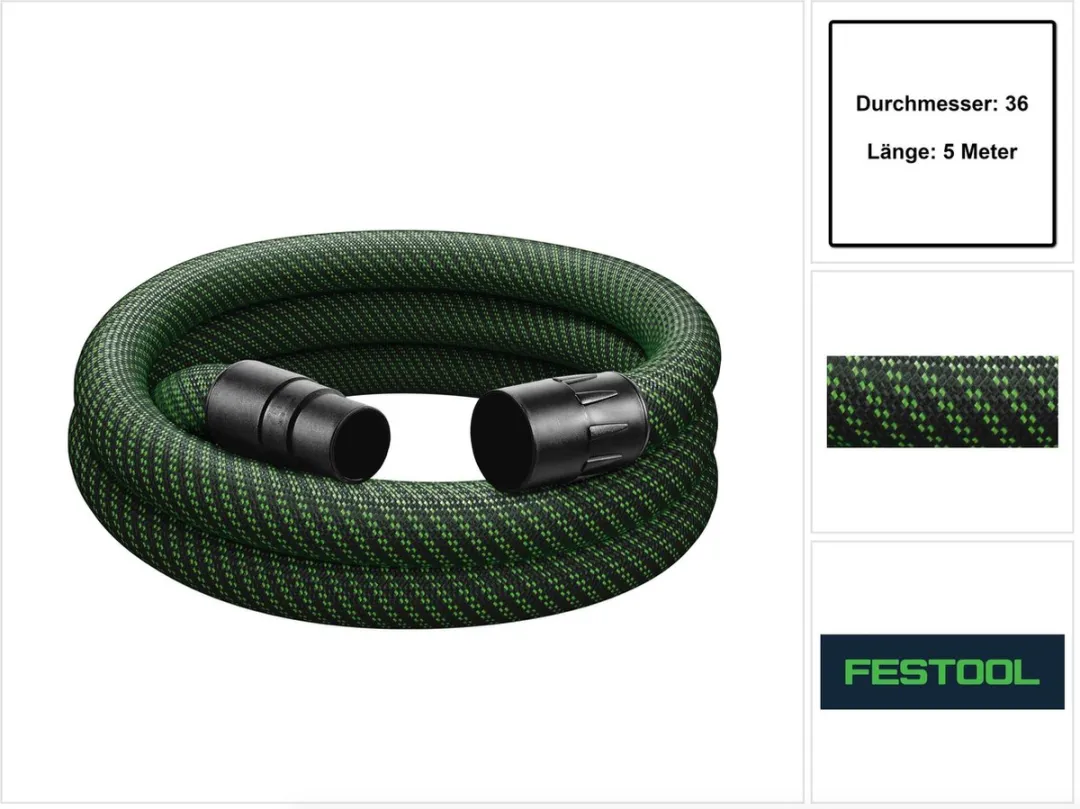 Festool D36x5m-AS/CTR Afzuigslang 36mm - Groen/Zwart - afbeelding 6 van 6