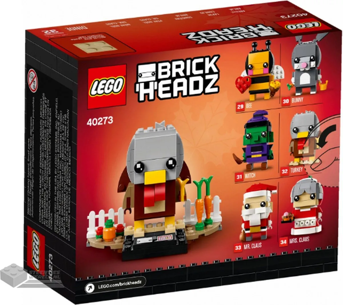 LEGO BrickHeadz 40273 Thanksgiving Kalkoen - 114 Stukken