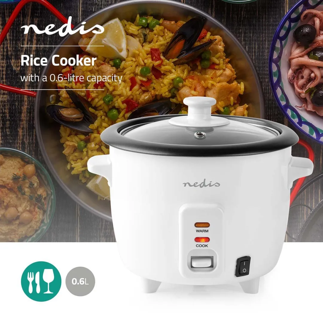 Nedis KARC06WT Rijstkoker 300W - 0,6L - Wit - afbeelding 6 van 6