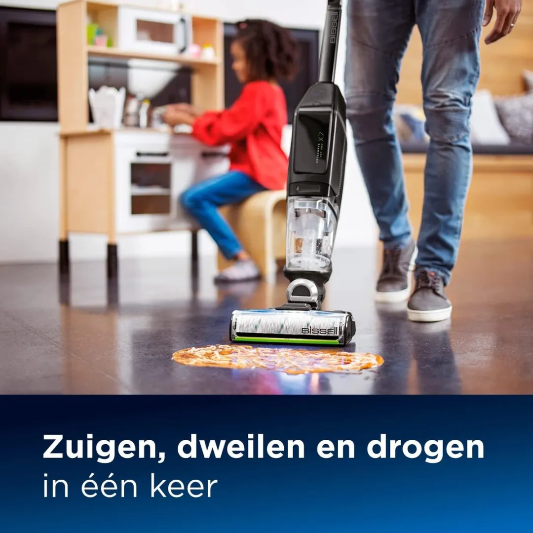 BISSELL CrossWave X7 Plus Pet Pro - 75.6W - 0.60L/0.38L - Zwart/Titanium met Cha Cha Lime