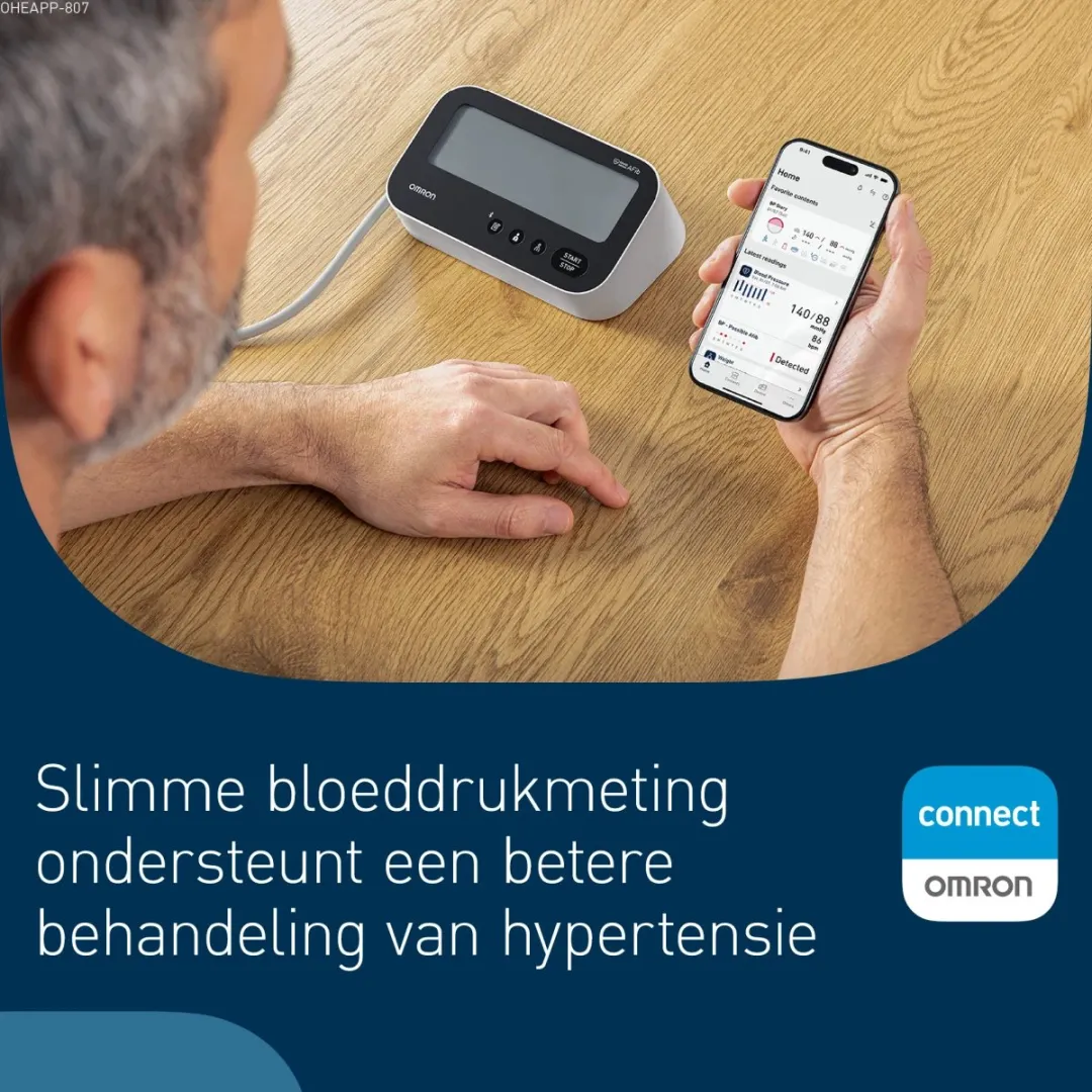 Omron M4 Connect AFib HEM-7196T1-FLE Bloeddrukmeter - Wit