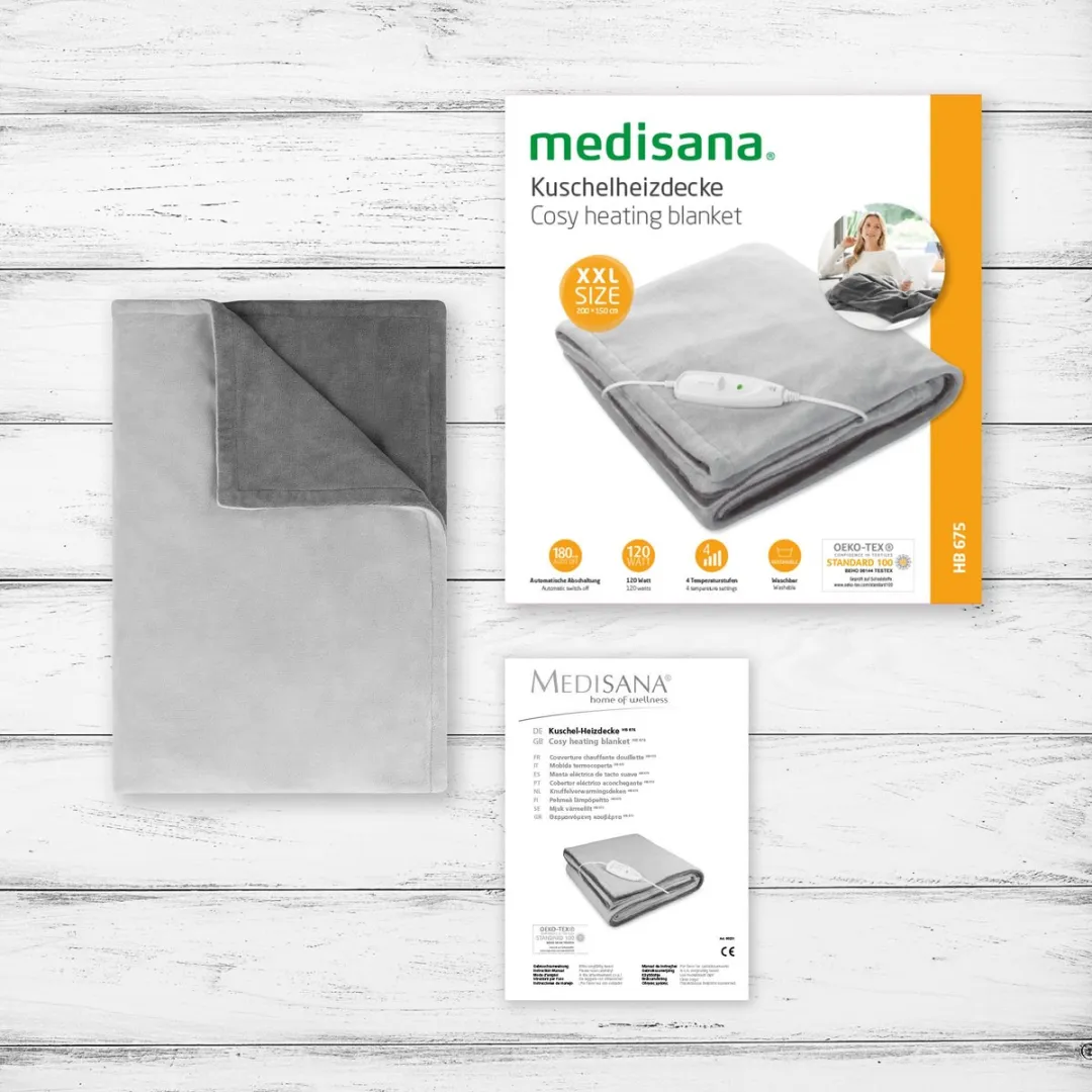 Medisana HB 675 XXL Knuffelwarmtedeken - Grijs - afbeelding 6 van 6