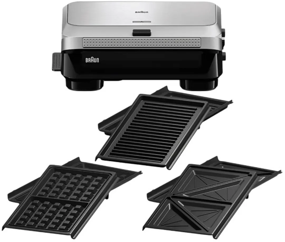 Braun SnackMaker 5 SM5038 Sandwich & Wafelijzer - 800W - Zwart/Zilver - afbeelding 2 van 5