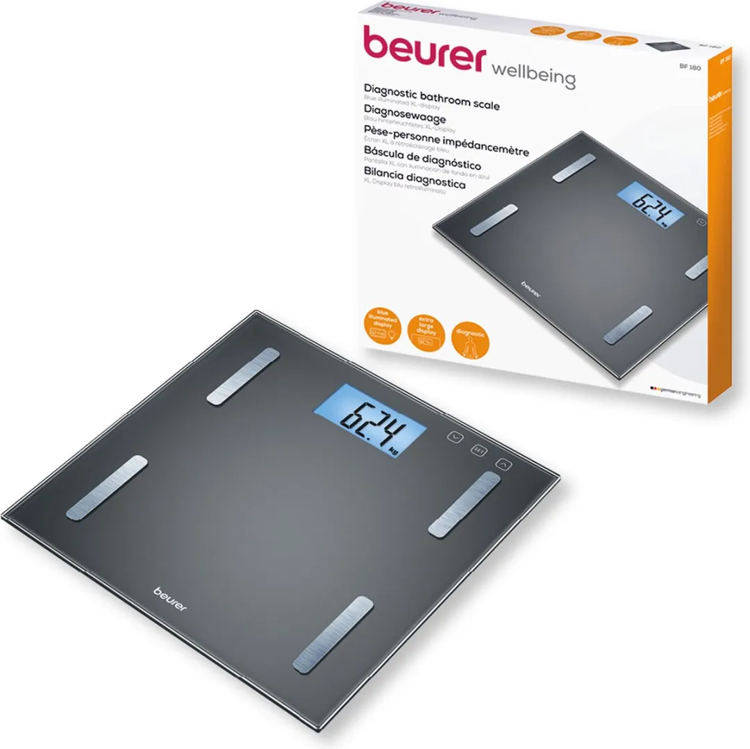 Beurer BF 180 Personenweegschaal - Lichaamsanalyse - 180 kg - 10 Gebruikers - Zwart