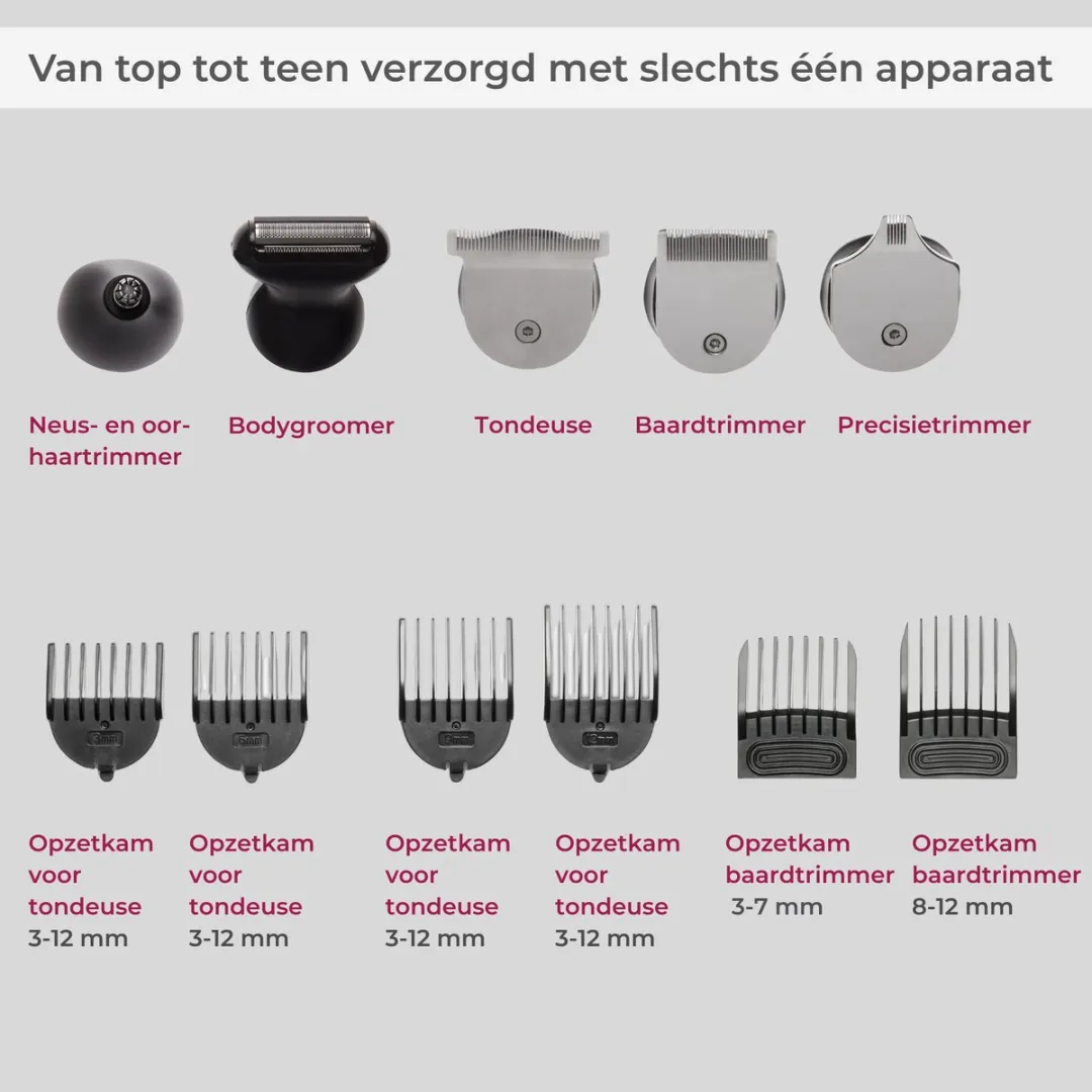 Beurer MN9X Limited Edition 25 Multigroomer - 11-in-1 - Antraciet/Bordeaux - afbeelding 6 van 6