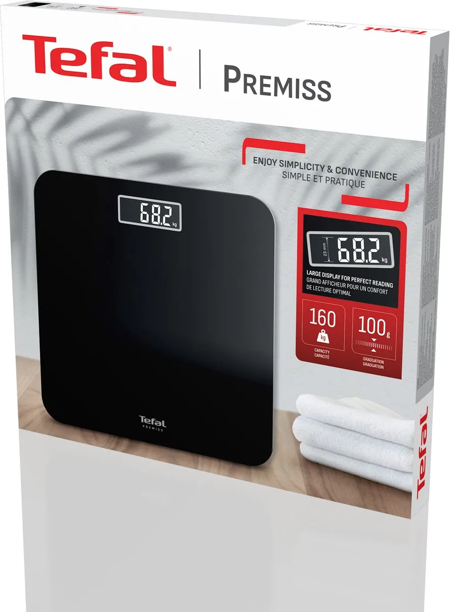 Tefal Premiss PP1800 Personenweegschaal - 150 kg - Zwart