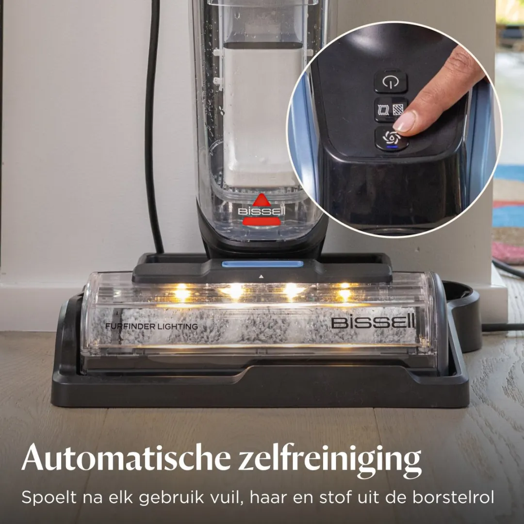 BISSELL CrossWave EdgeFind Select 4136N Stofzuiger/Dweil - 340W - Zwart/Transparant/Lichtblauw