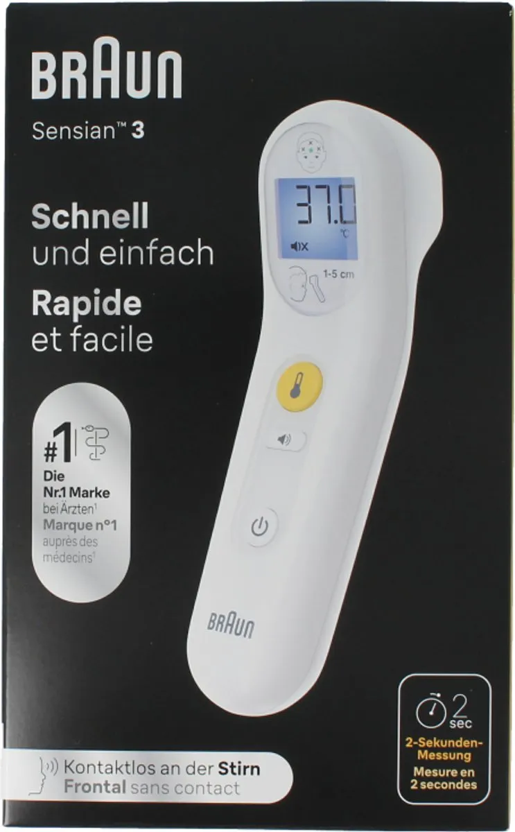 Braun Sensian 3 BNT050 Voorhoofdthermometer