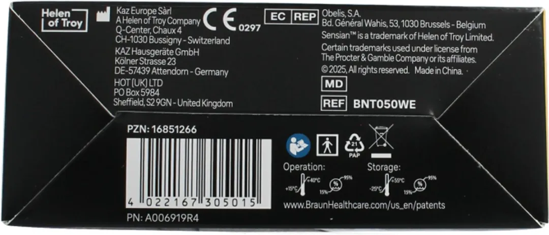 Braun Sensian 3 BNT050 Voorhoofdthermometer - Wit