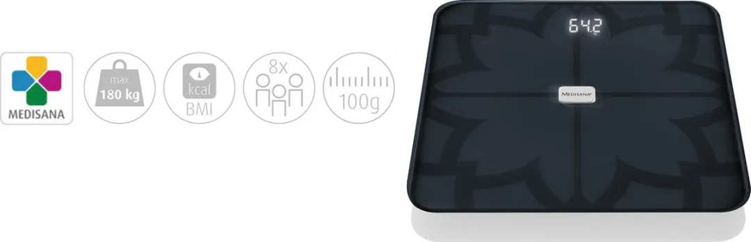 Medisana BS 450 Connect Lichaamsanalyseweegschaal - Zwart - afbeelding 6 van 6