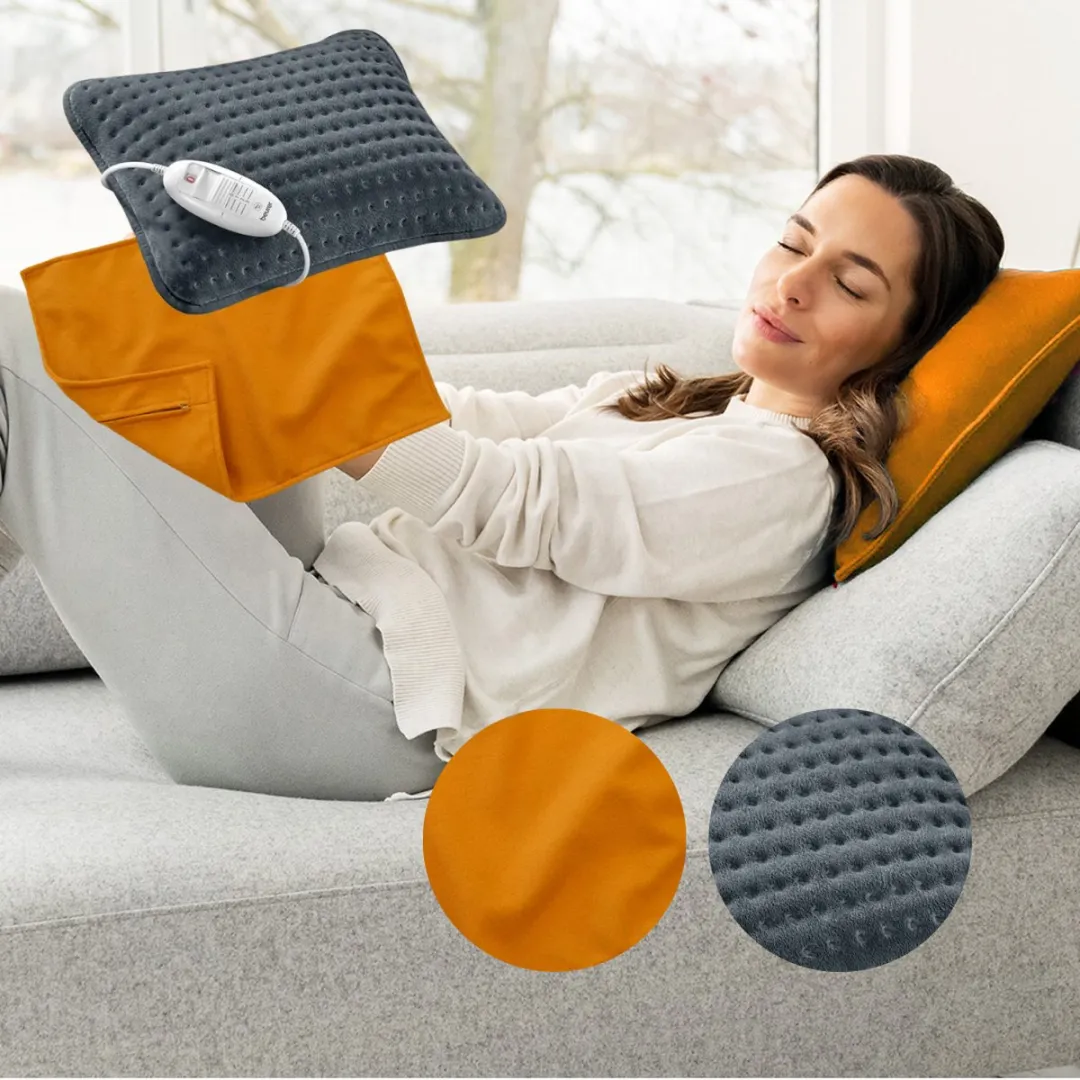 Beurer HK 48 Cosy Orange Warmtekussen – Elektrisch Warmtekussen met Oker Decoratieve Hoes – 40×30 cm – Snelle Opwarming – 3 Warmtestanden – Automatische Uitschakeling – Zachte Fleece – Machinewasbaar – 5 Jaar Garantie: exclusief bij Bol.com