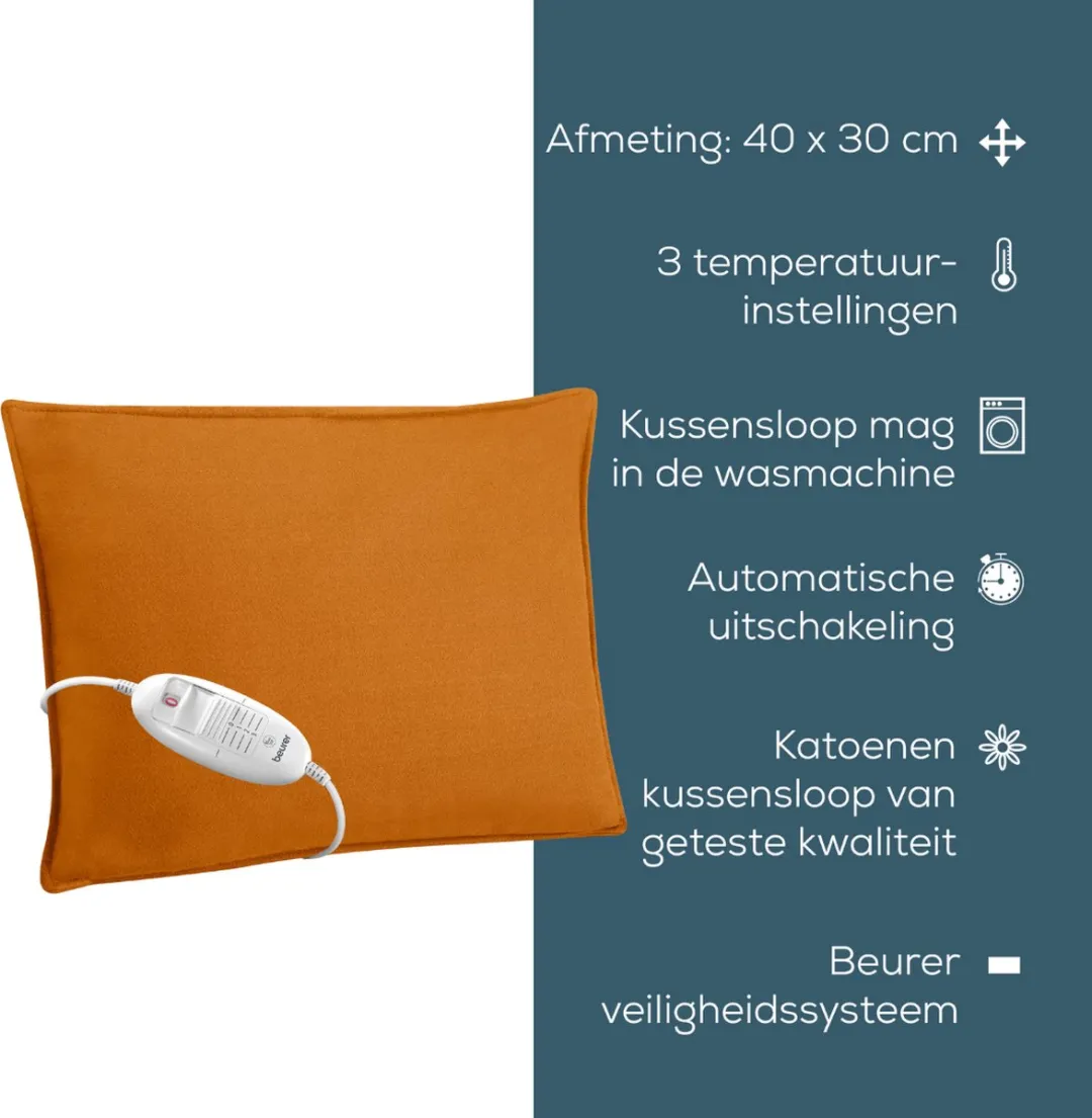 Beurer HK 48 Cosy Warmtekussen - 40x30cm - Oranje - afbeelding 6 van 6