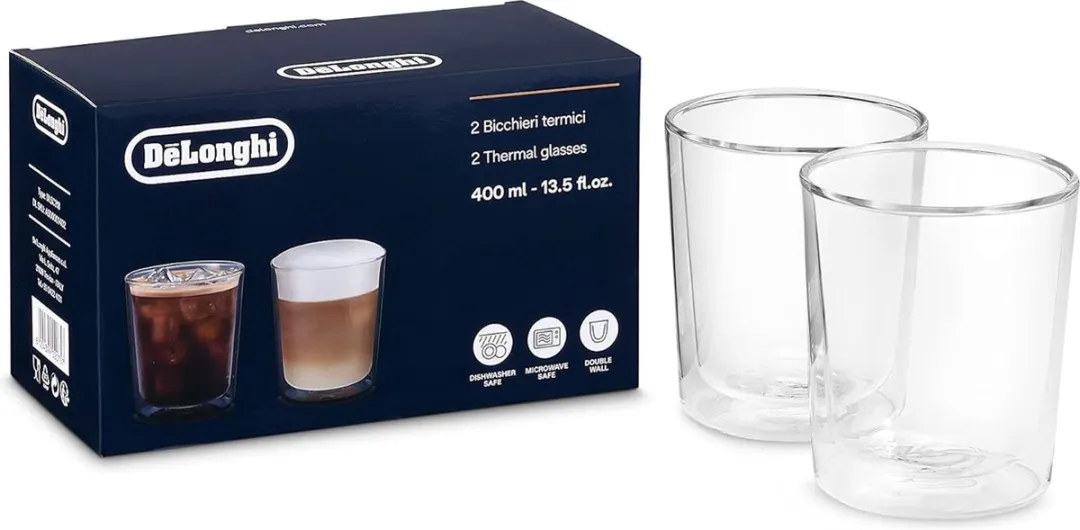 De'Longhi DLSC318 Thermische Glazen - 2 Stuks - Borosilicaat