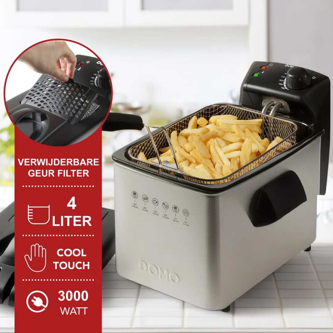 Domo DO465FR Friteuse 4L - 3000W - Inox