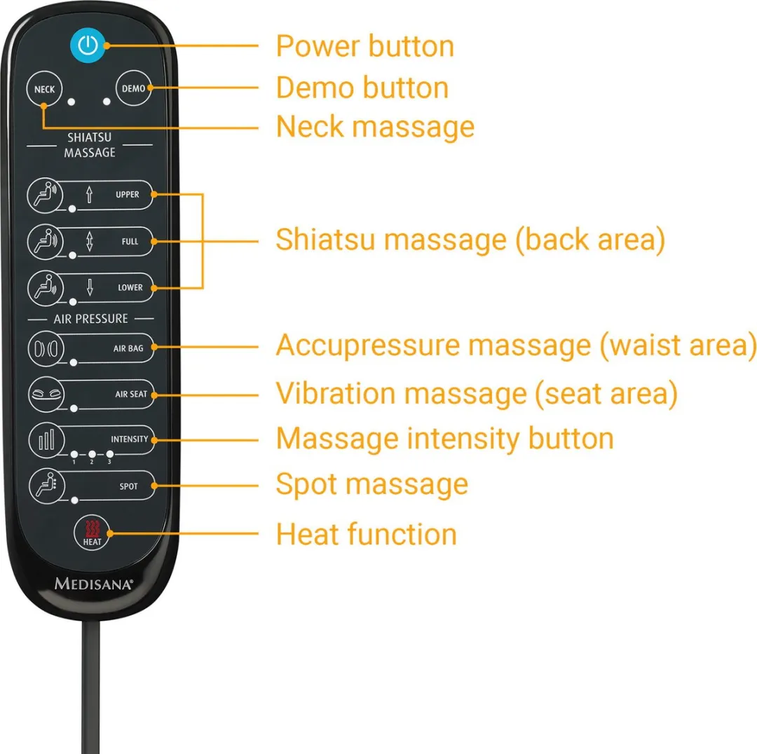 Medisana MCG 820 Shiatsu Massagekussen - 4 Koppen - Zwart