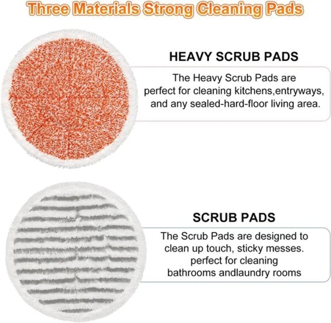 Shark S7000 Stoomreinigerpads - 6 Stuks - Grijs/Oranje