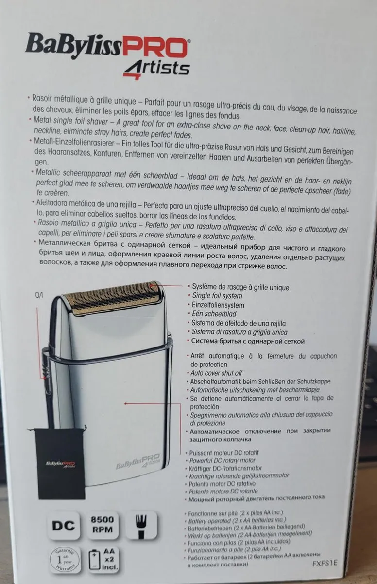 BaBylissPRO Foil FX02 FXFS2E Tondeuse - 2 Mesjes - Zwart