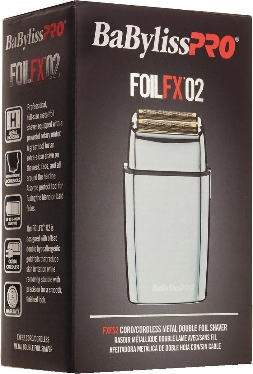 BaBylissPRO Foil FX02 FXFS2E Tondeuse - 2 Mesjes - Zwart