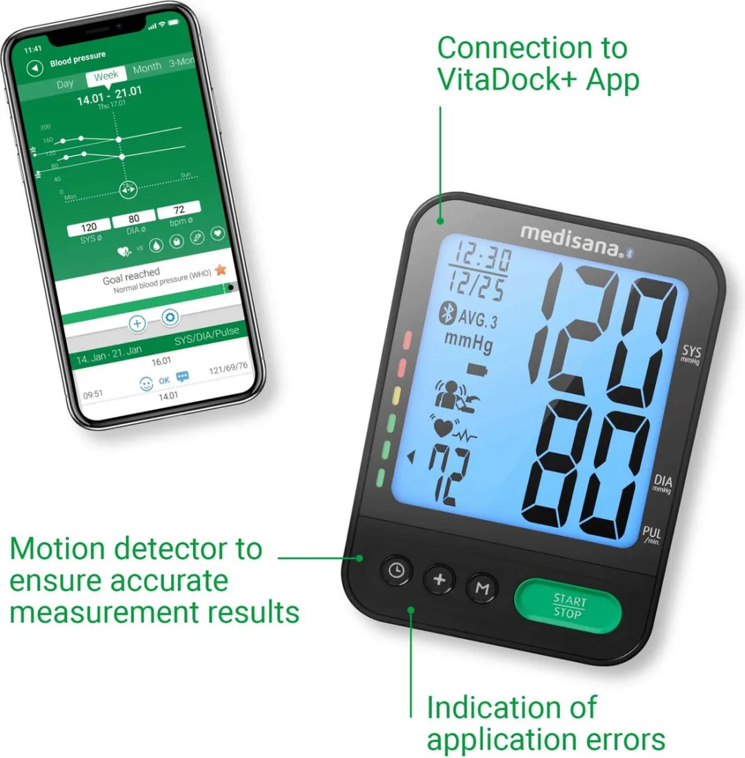 Medisana BU 580 Bovenarm Bloeddrukmeter - 2 Personen - 120 Metingen - Zwart