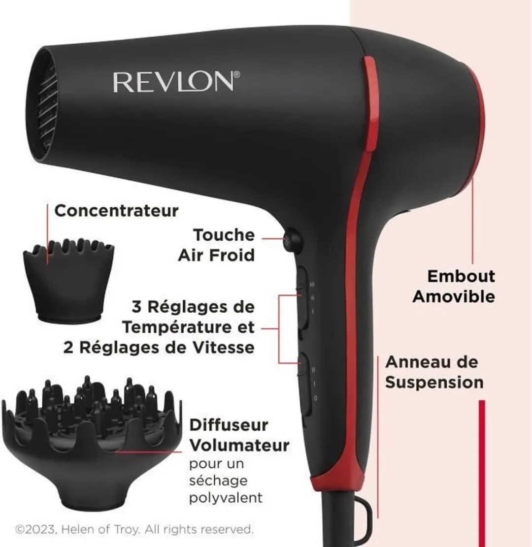Revlon SmoothStay Haardroger - 2 Snelheden, 3 Warmtestanden - Zwart