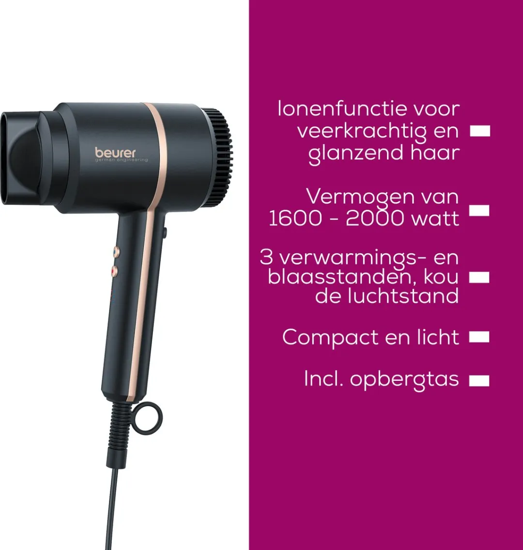 Beurer HC 35 Ionische Haardroger 2000W - Zwart