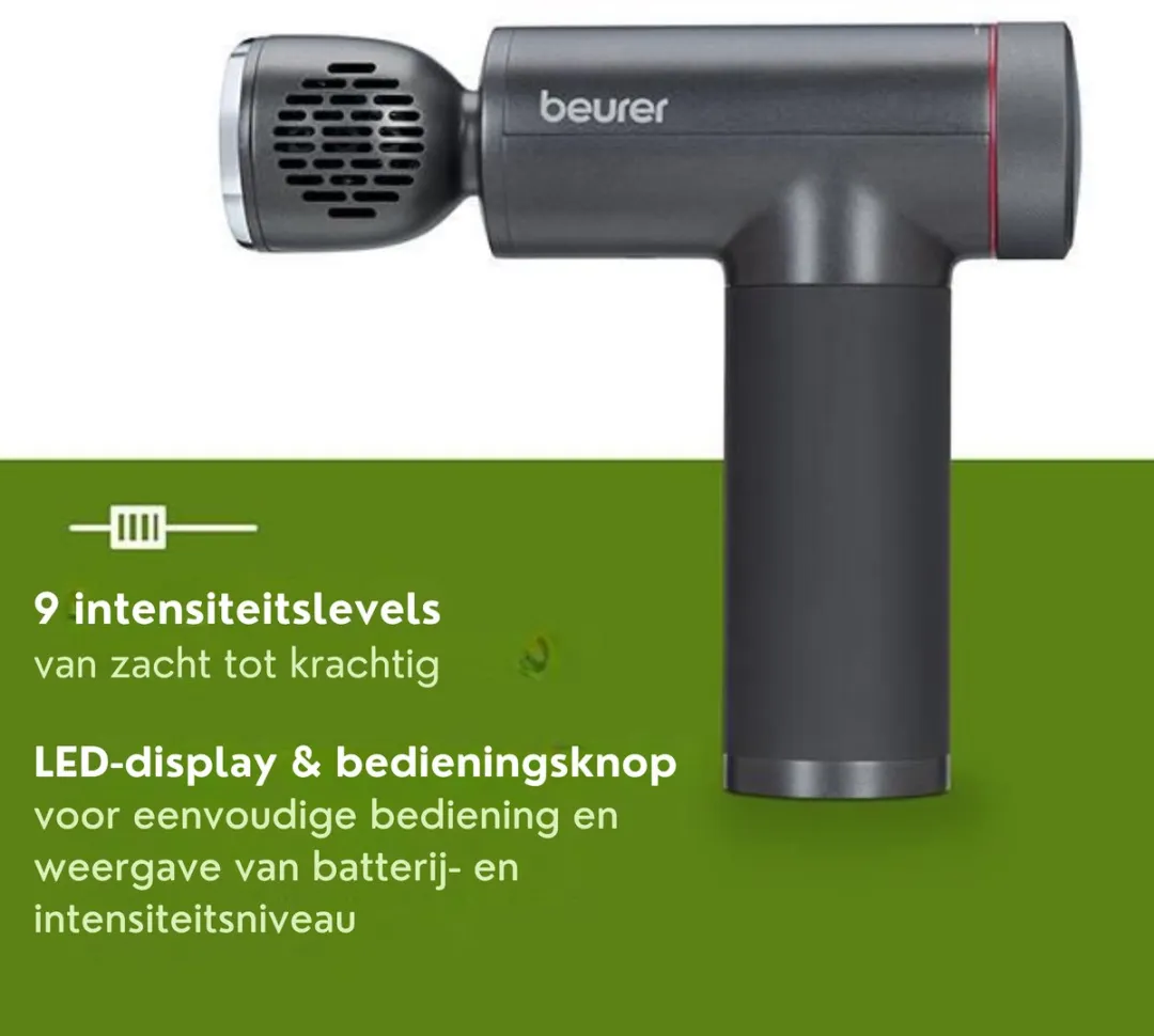Beurer MG 195 HOT & COLD Massagepistool - 7 Koppen - Antraciet