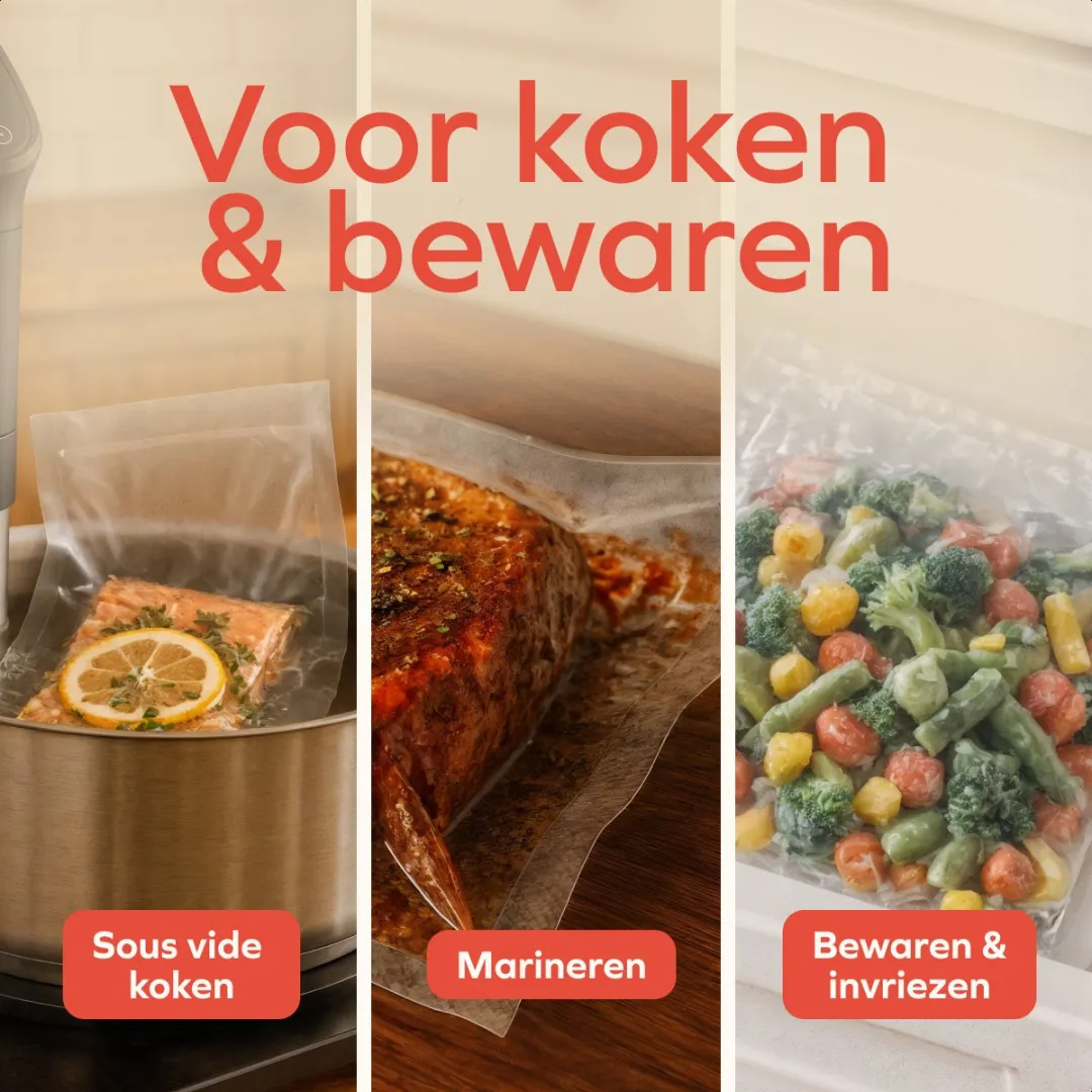 KitchenBrothers KB667 Vacuüm Sealer - 12L/min - 6 Standen - Zwart/RVS
