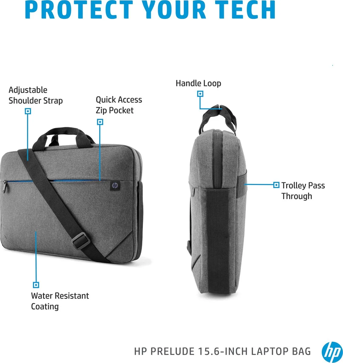 HP Prelude Laptoptas 15.6 inch - 5 Vakken - MPN 0195697146992 - Grijs