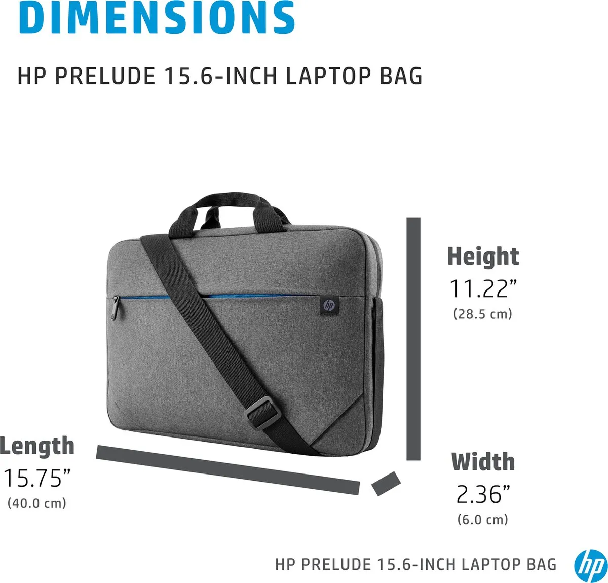 HP Prelude Laptoptas 15.6 inch - 5 Vakken - MPN 0195697146992 - Grijs