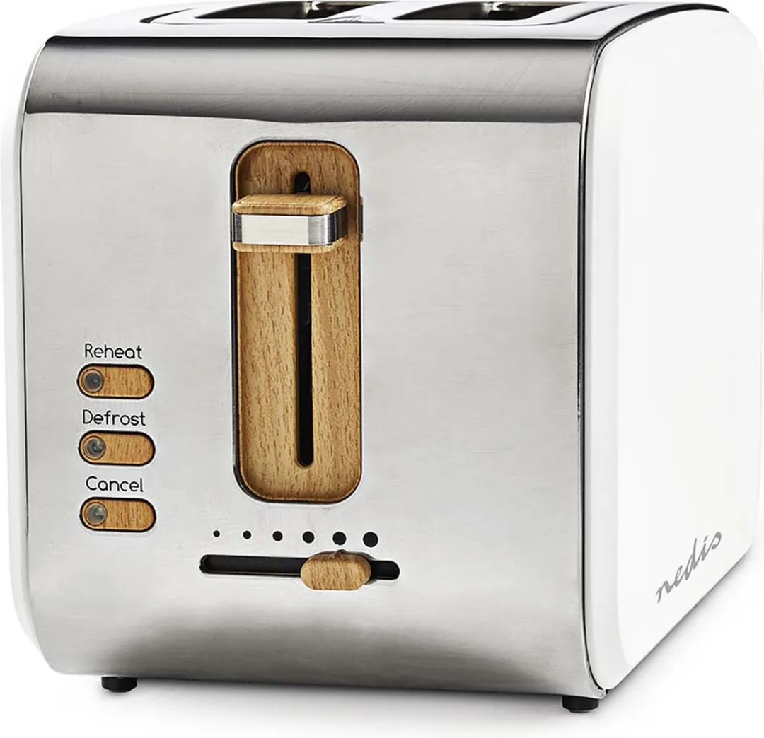Nedis Broodrooster KABT510EWT - 2 Sleuven 900W - Wit