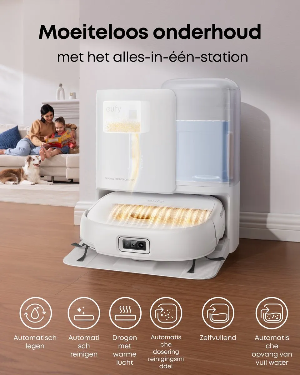 Eufy Omni E25 Robotstofzuiger - 20.000 Pa - Wit