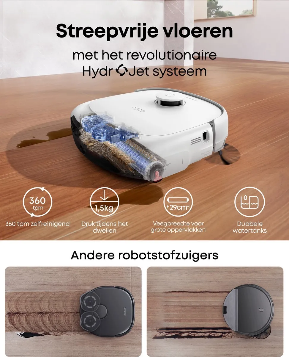 Eufy Omni E25 Robotstofzuiger - 20.000 Pa - Wit