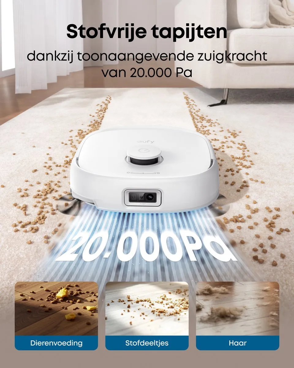 Eufy Omni E25 Robotstofzuiger - 20.000 Pa - Wit