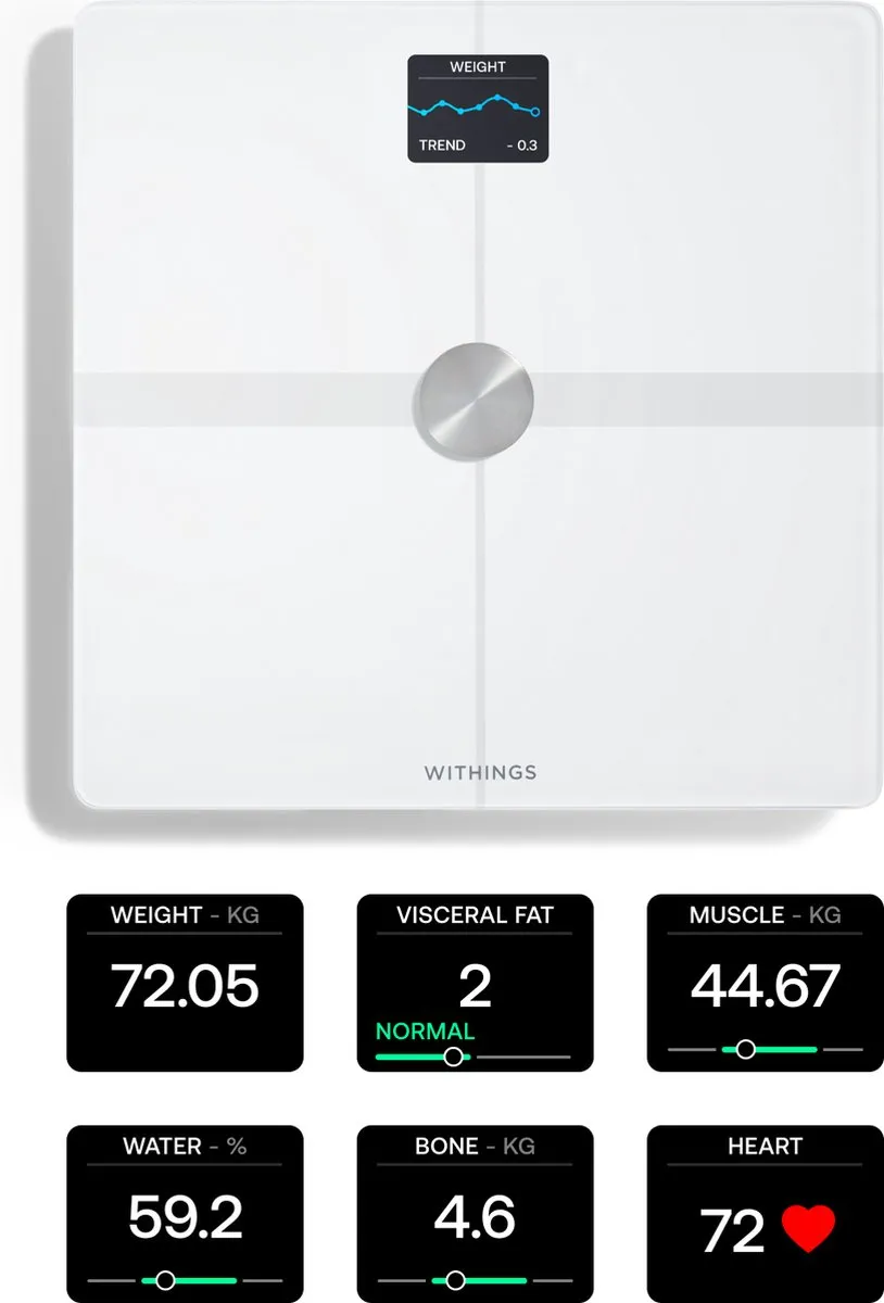 Withings Body Smart WBS13-White-All-Inter Slimme Weegschaal - Wit