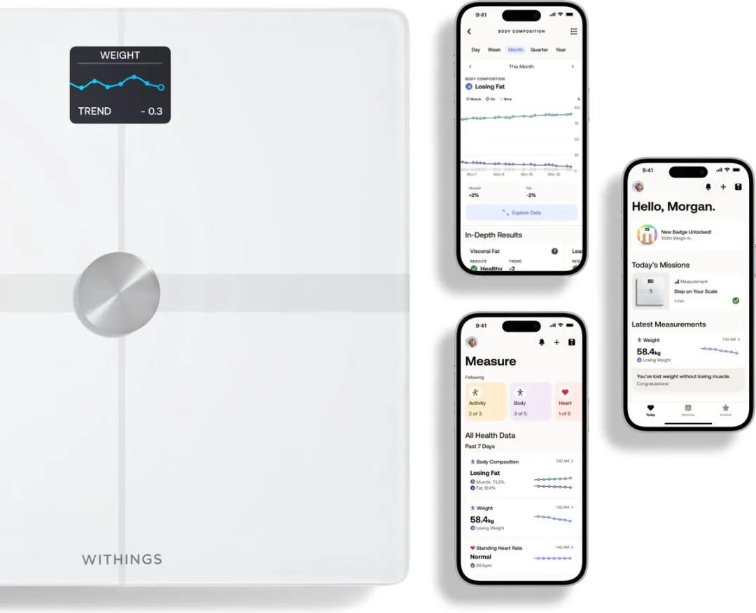 Withings Body Smart WBS13-White-All-Inter Slimme Weegschaal - Wit