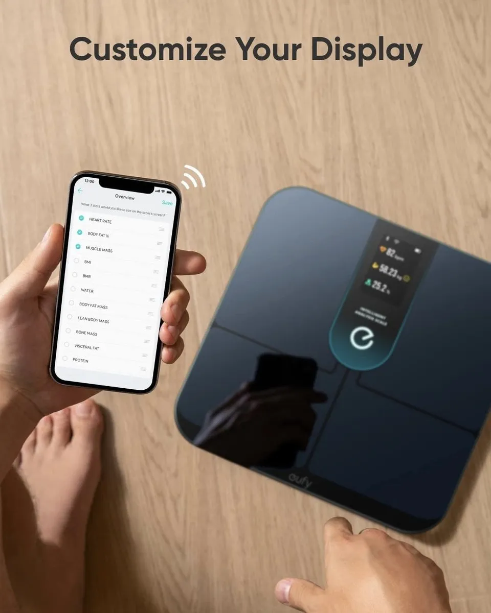 Eufy P3 Balance Slimme Weegschaal - 16 Metingen - 100 Personen - Zwart